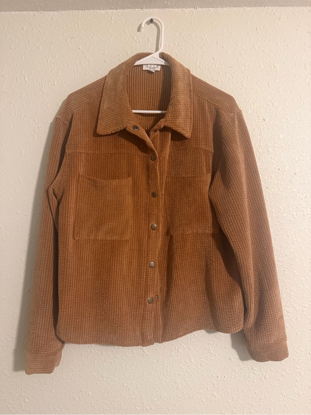 Women's Corduroy Button-Front Jacket - Brown